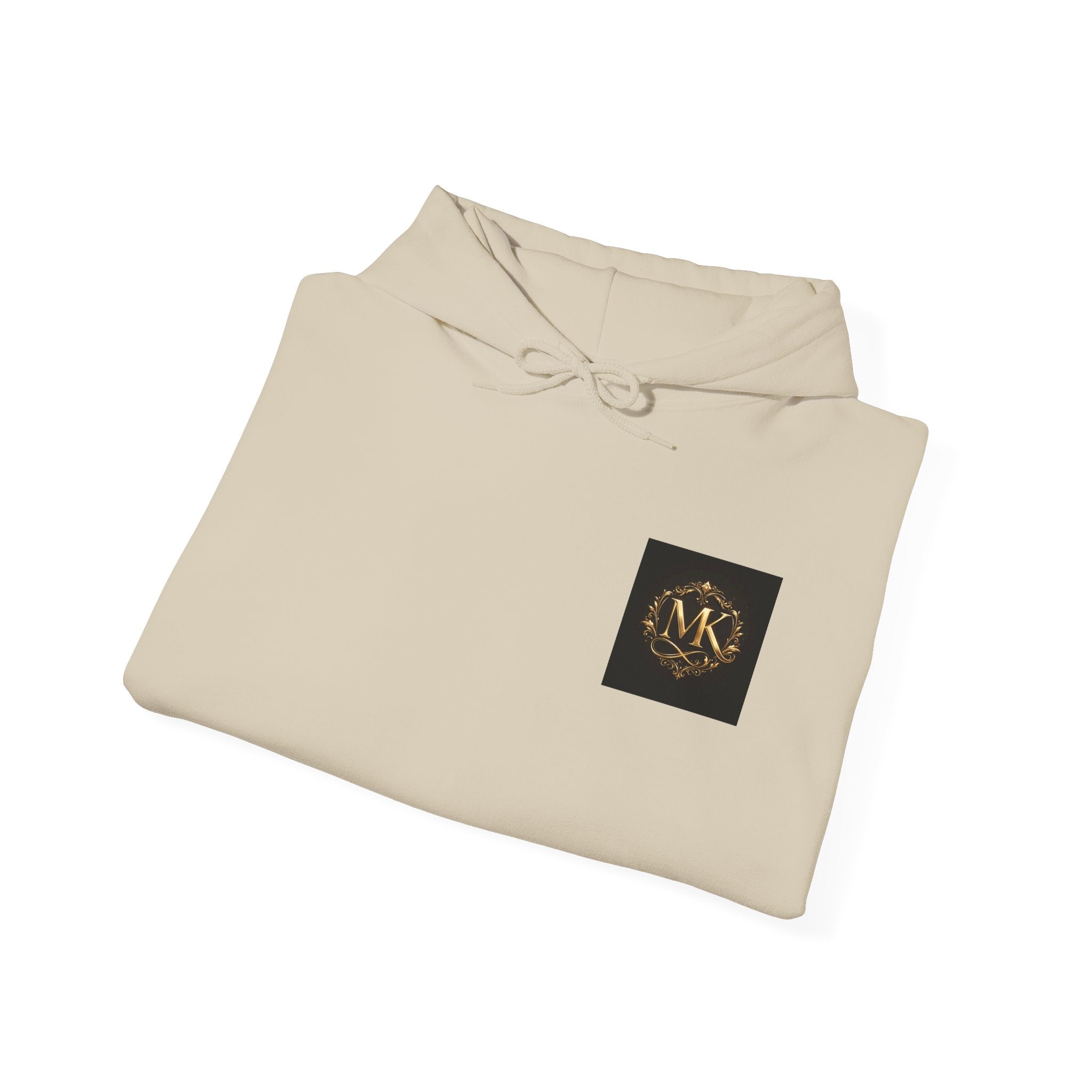 Minimalist Monogram Hoodie - MK Gold Emblem Chest Logo