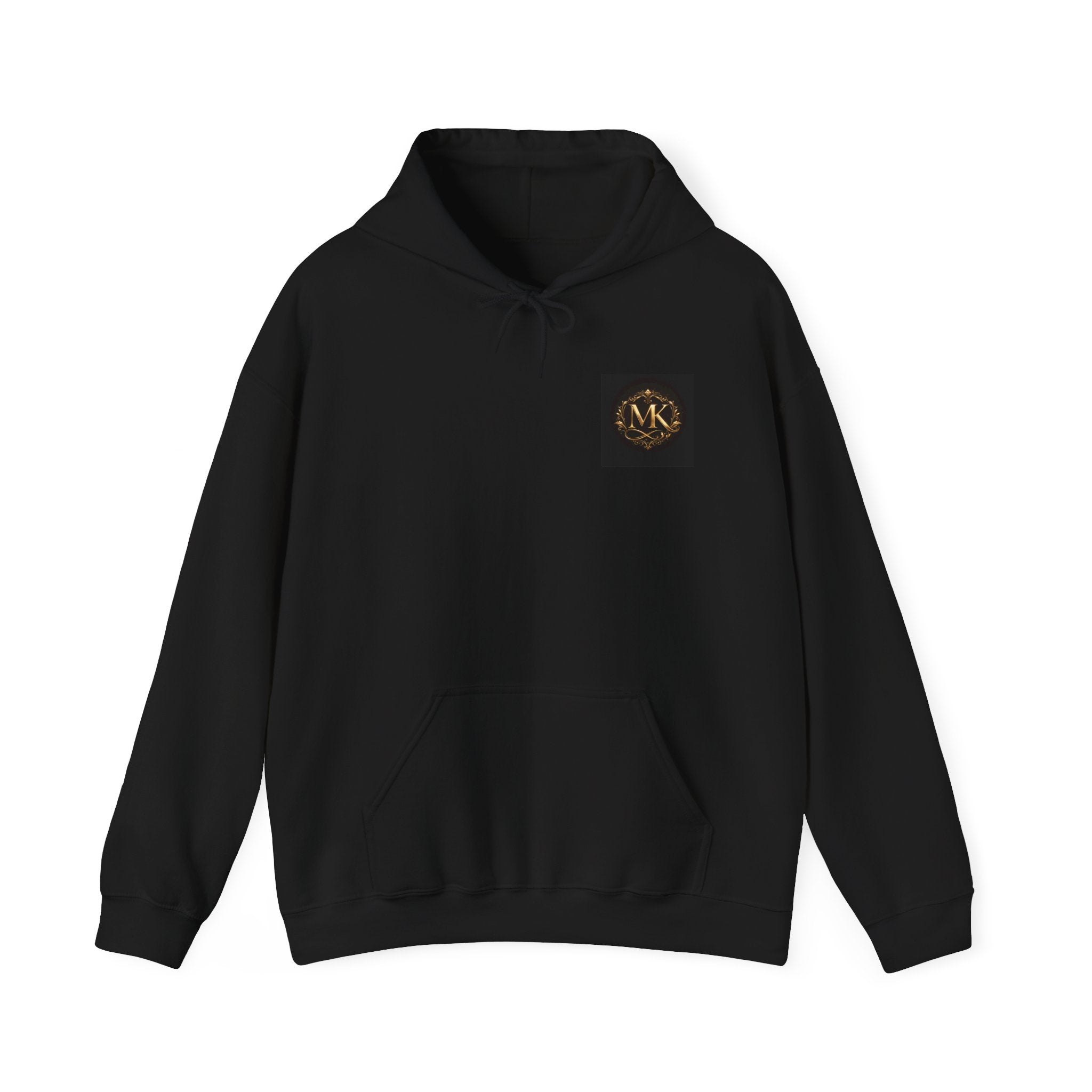 Minimalist Monogram Hoodie - MK Gold Emblem Chest Logo
