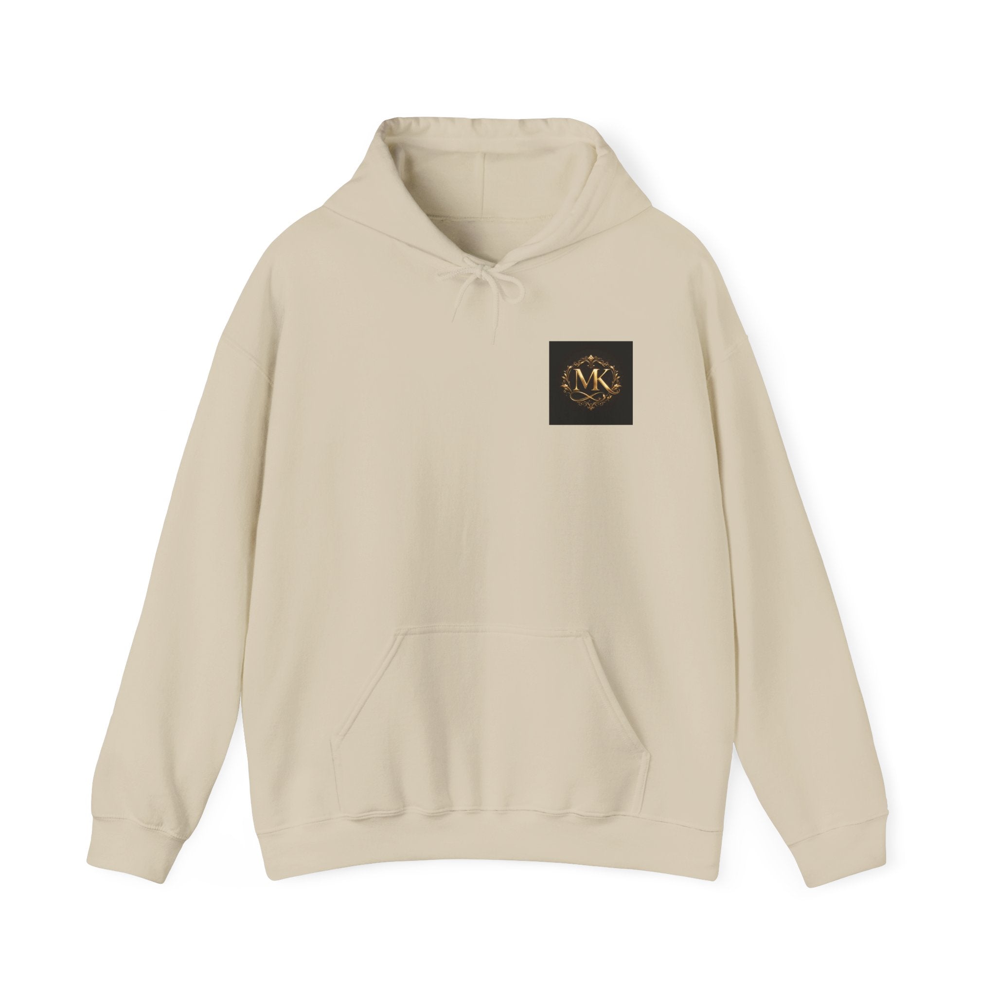 Minimalist Monogram Hoodie - MK Gold Emblem Chest Logo