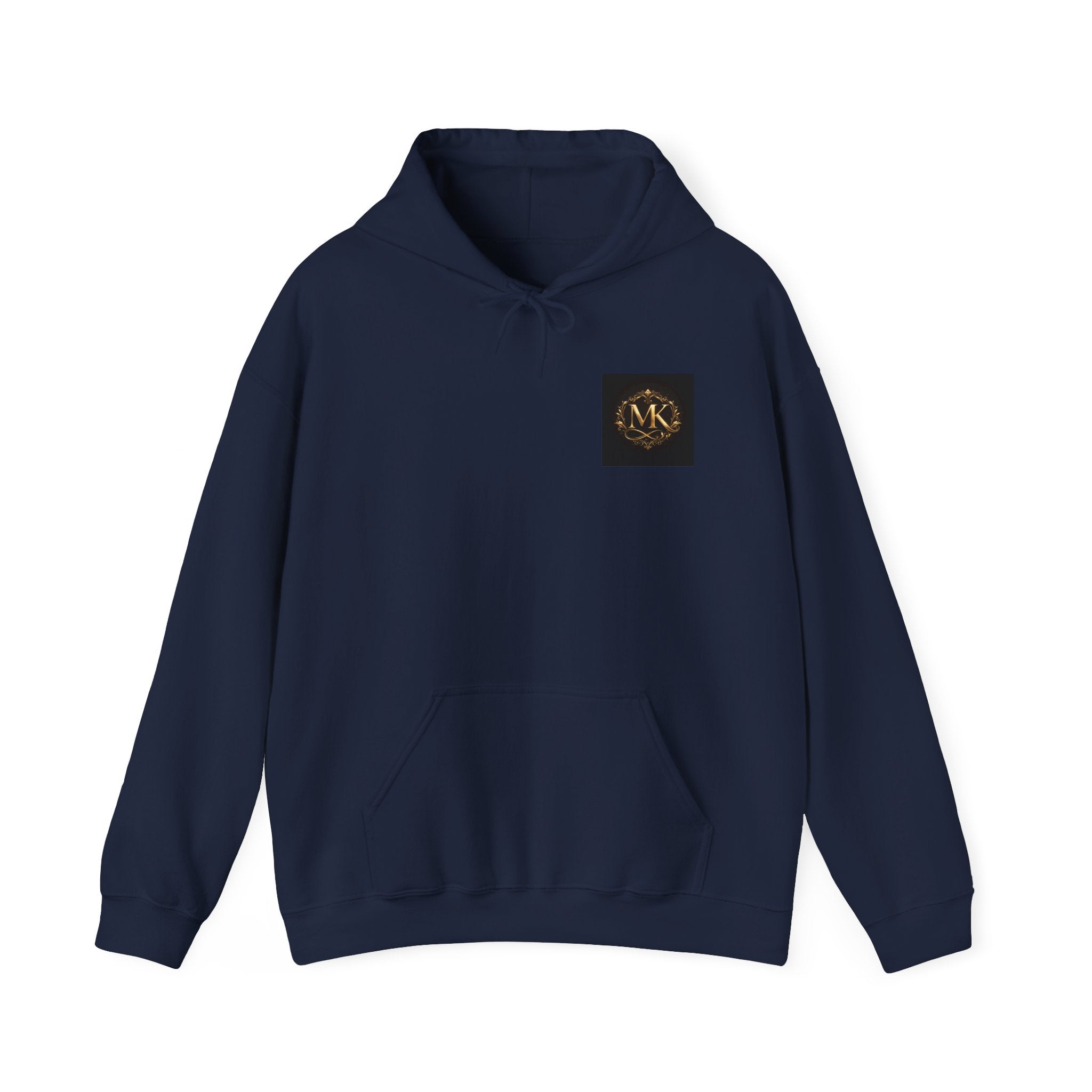 Minimalist Monogram Hoodie - MK Gold Emblem Chest Logo