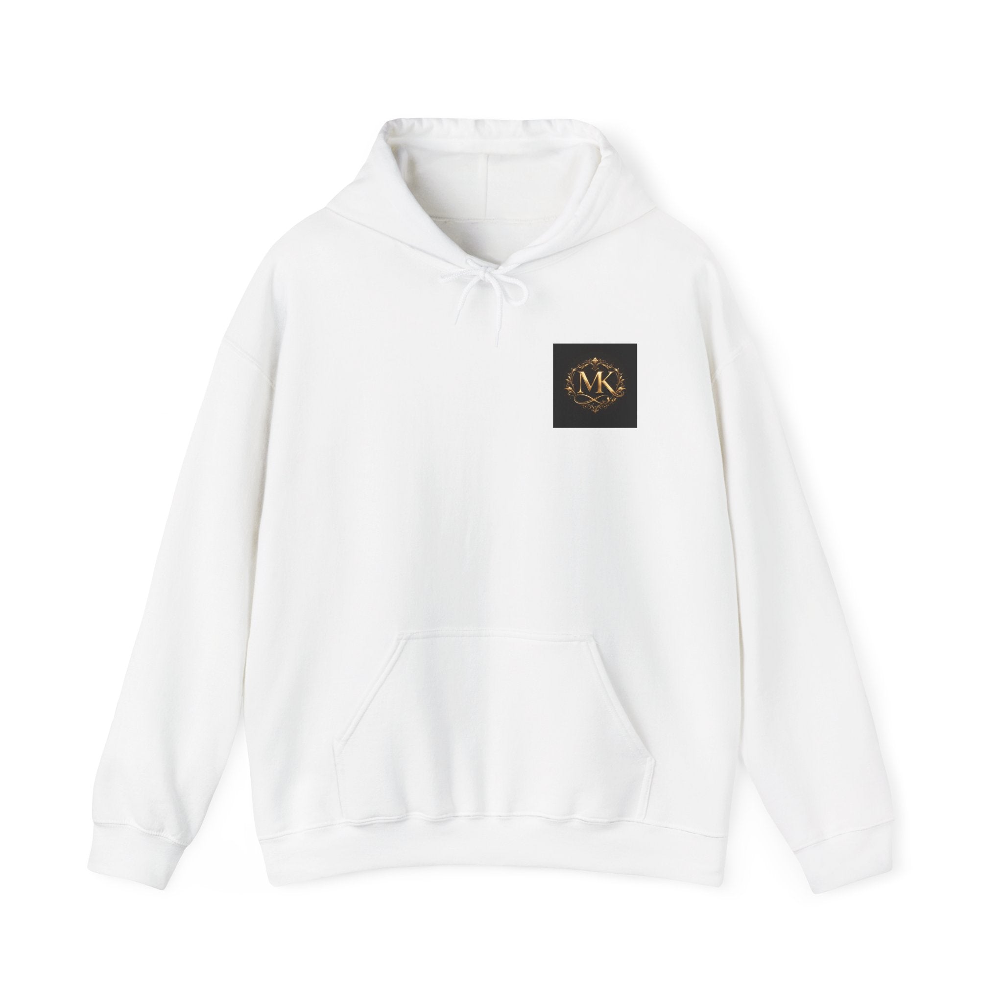 Minimalist Monogram Hoodie - MK Gold Emblem Chest Logo