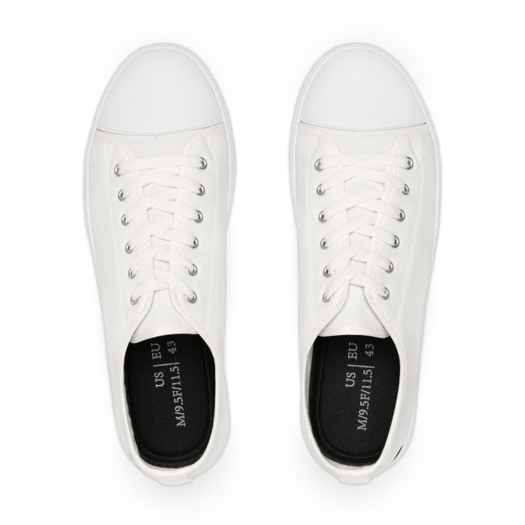 Classic White Low Top Sneakers – Men's Casual Canvas Shoes