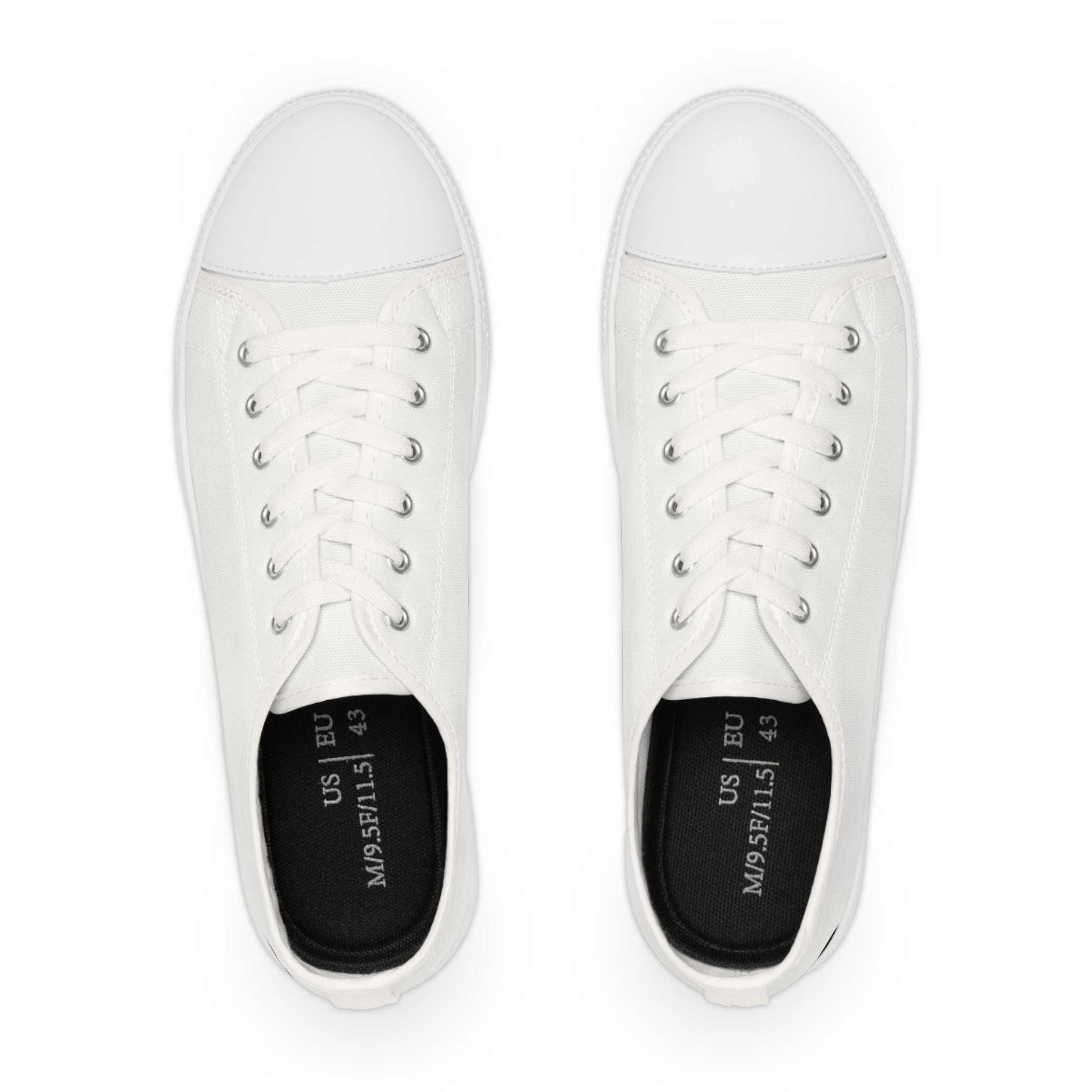 Classic White Low Top Sneakers – Men's Casual Canvas Shoes
