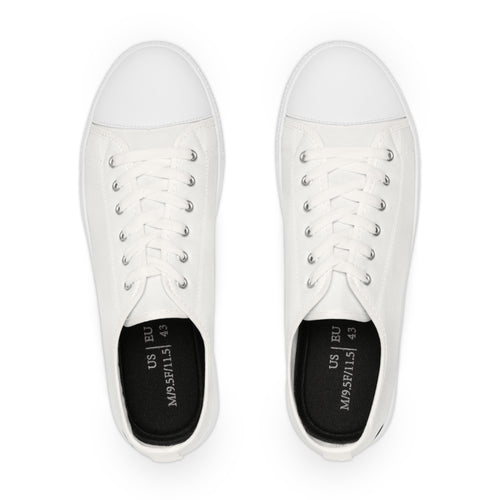 Classic White Low Top Sneakers – Men's Casual Canvas Shoes