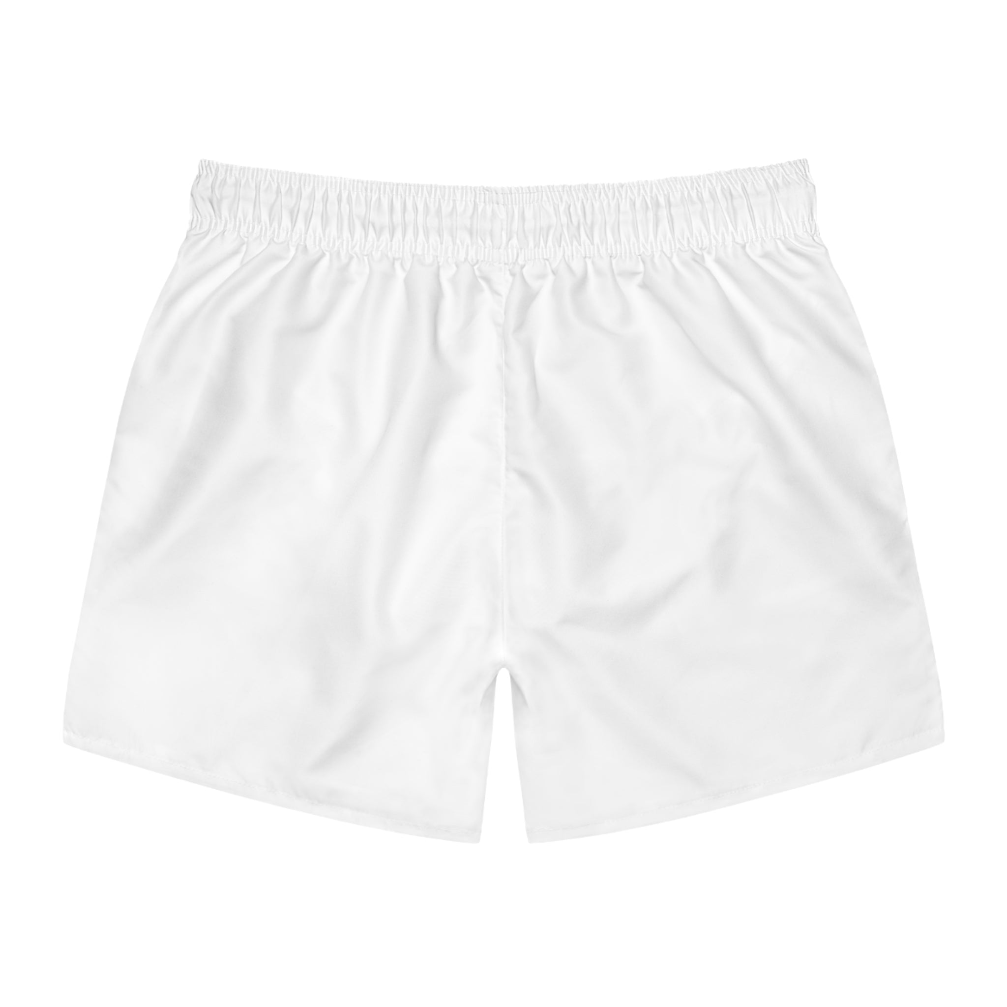Men's White Swim Trunks – Minimal Logo Beach Shorts