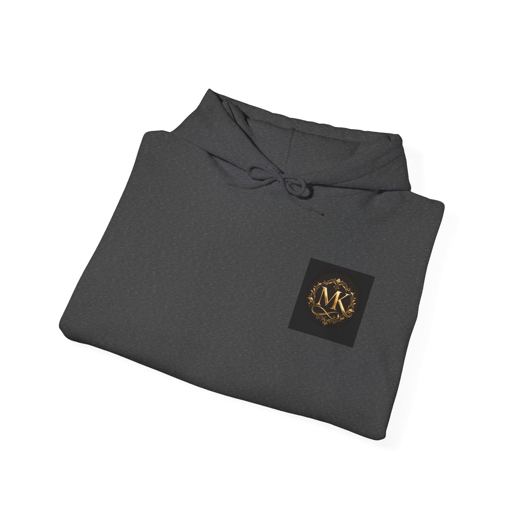 Minimalist Monogram Hoodie - MK Gold Emblem Chest Logo