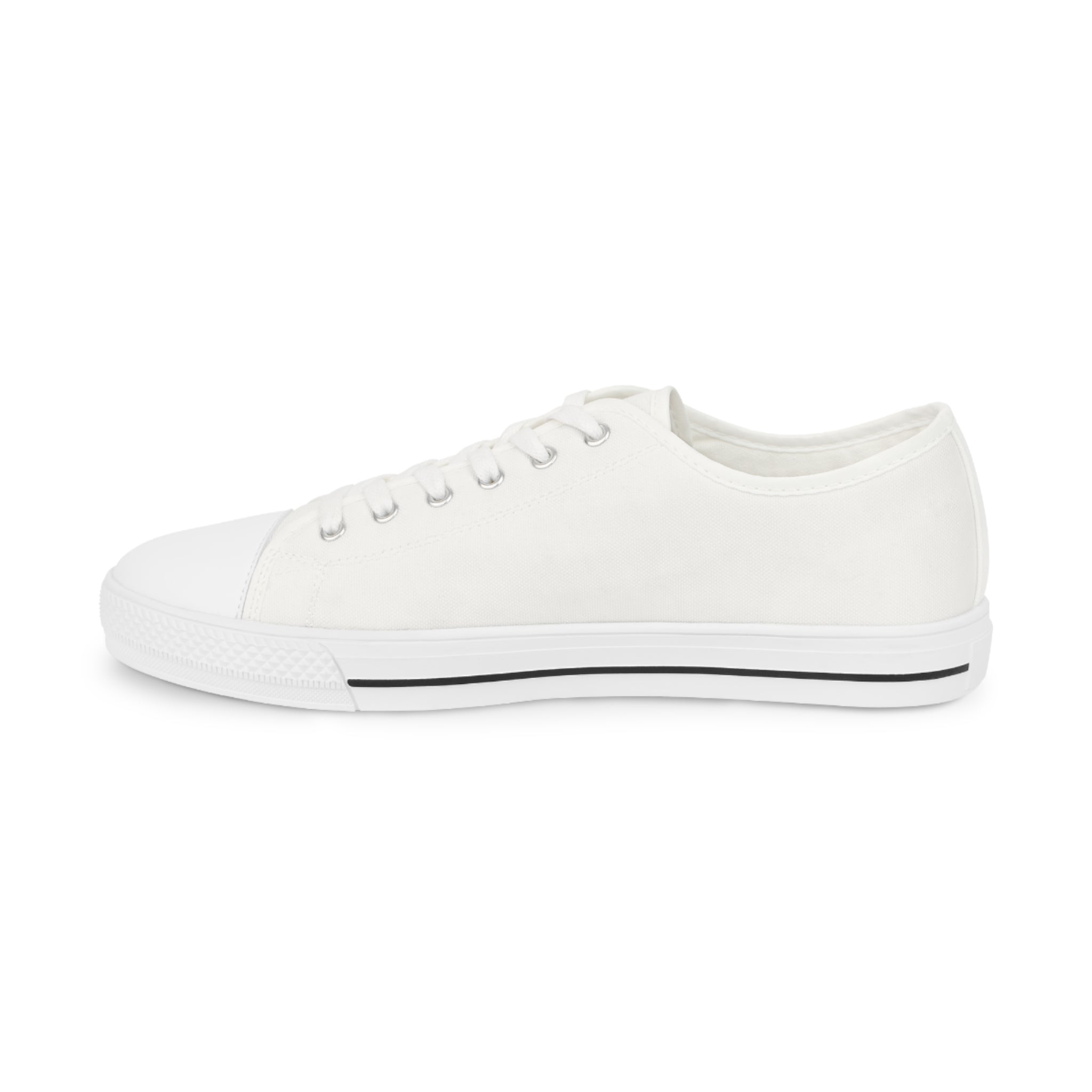 Classic White Low Top Sneakers – Men's Casual Canvas Shoes