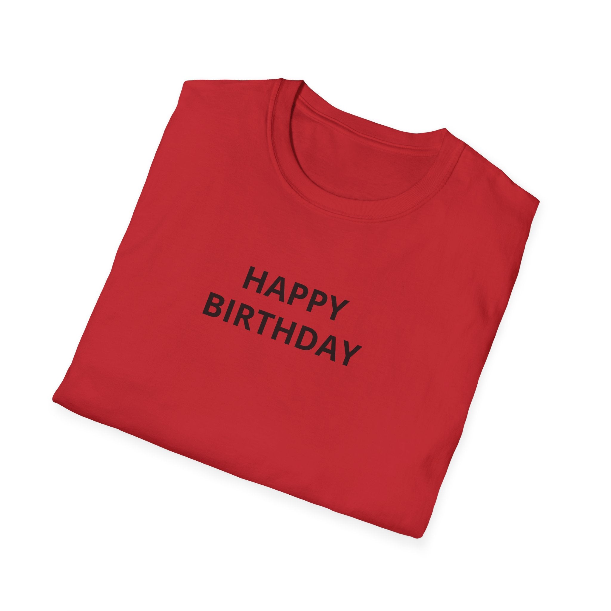 Happy Birthday T-Shirt — Minimal Text Birthday Tee