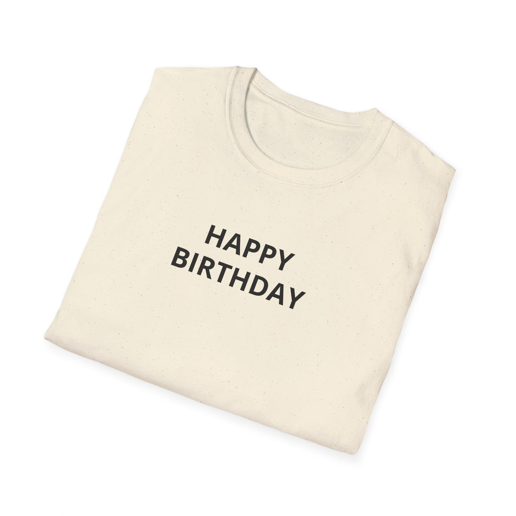 Happy Birthday T-Shirt — Minimal Text Birthday Tee