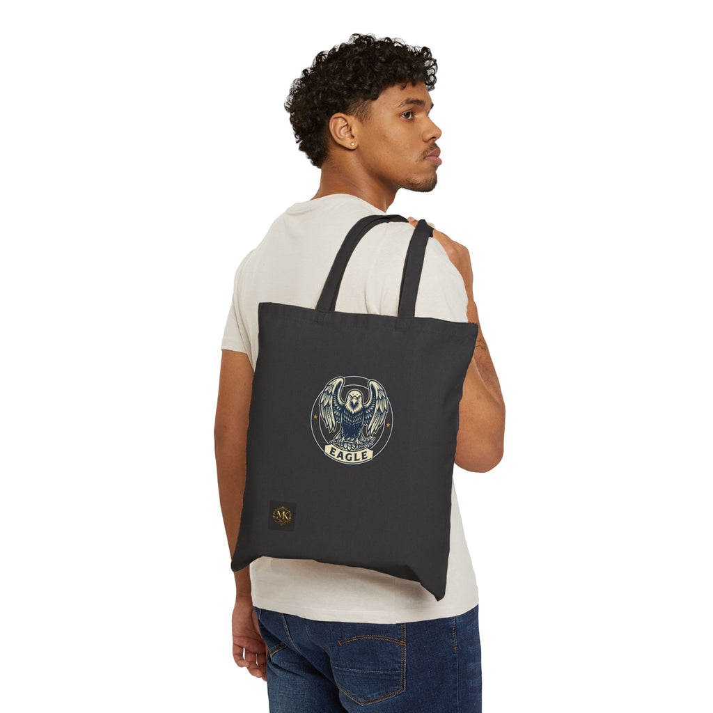 Eagle Emblem Cotton Tote Bag — Vintage Wildlife Canvas Shopper