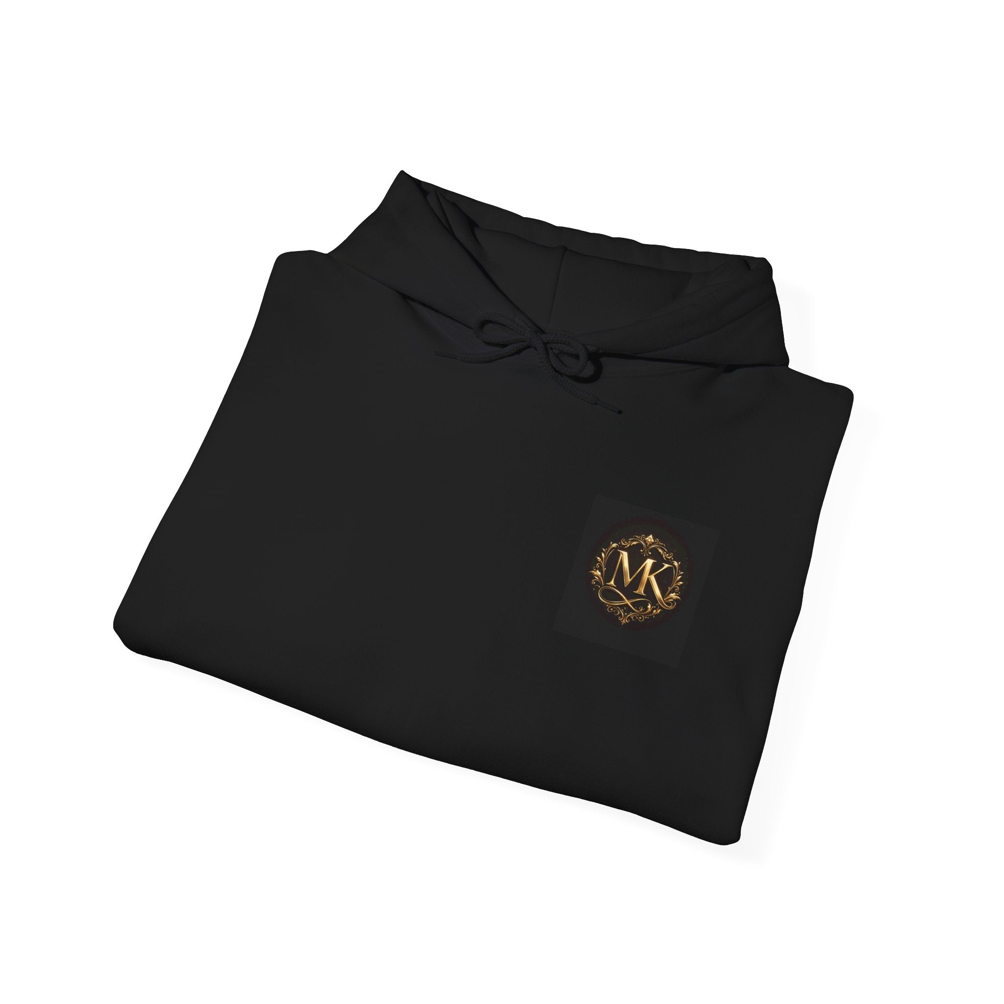 Minimalist Monogram Hoodie - MK Gold Emblem Chest Logo