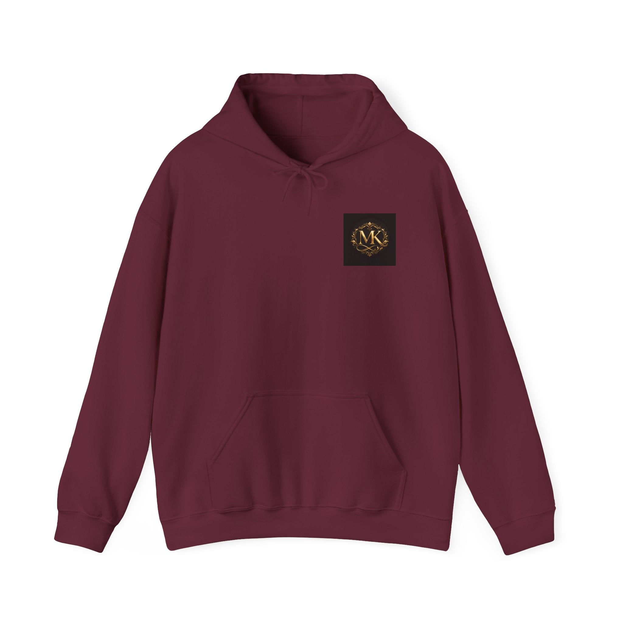 Minimalist Monogram Hoodie - MK Gold Emblem Chest Logo