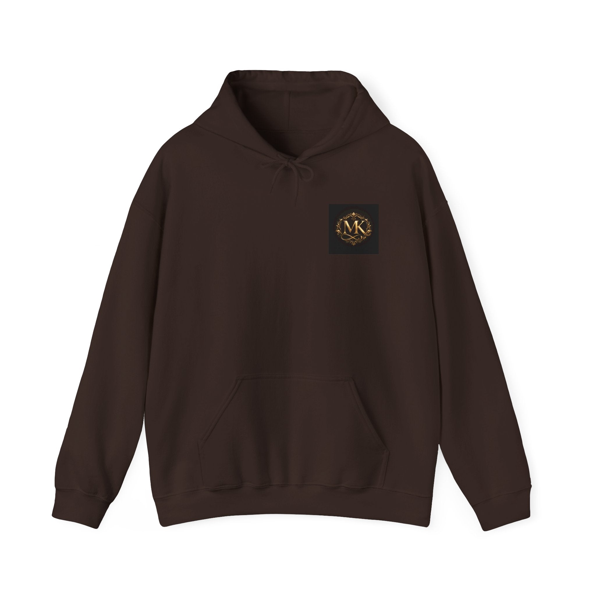 Minimalist Monogram Hoodie - MK Gold Emblem Chest Logo