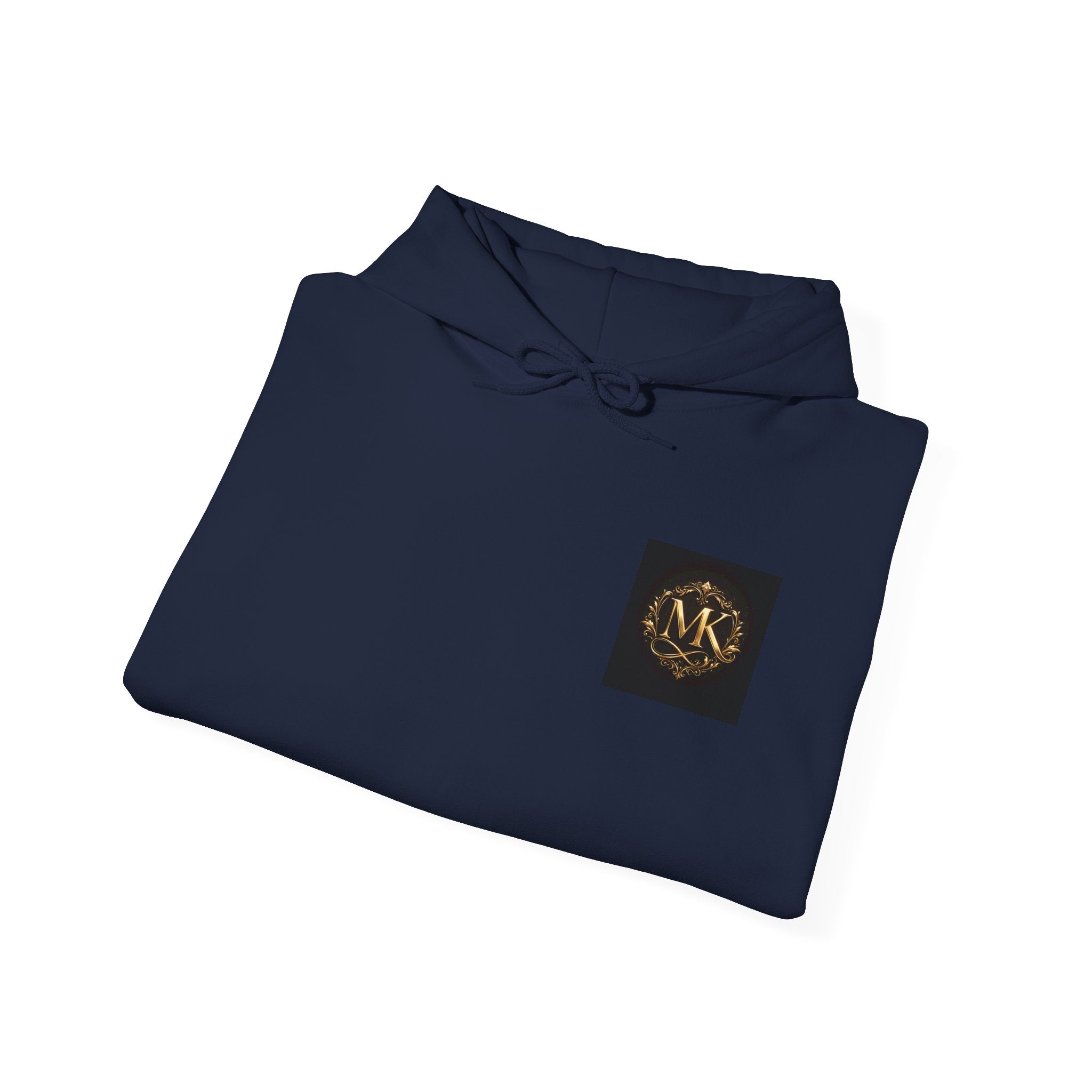 Minimalist Monogram Hoodie - MK Gold Emblem Chest Logo
