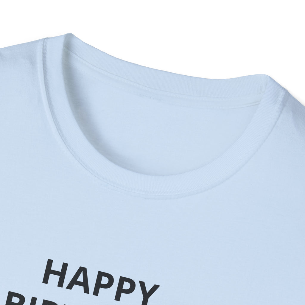 Happy Birthday T-Shirt — Minimal Text Birthday Tee