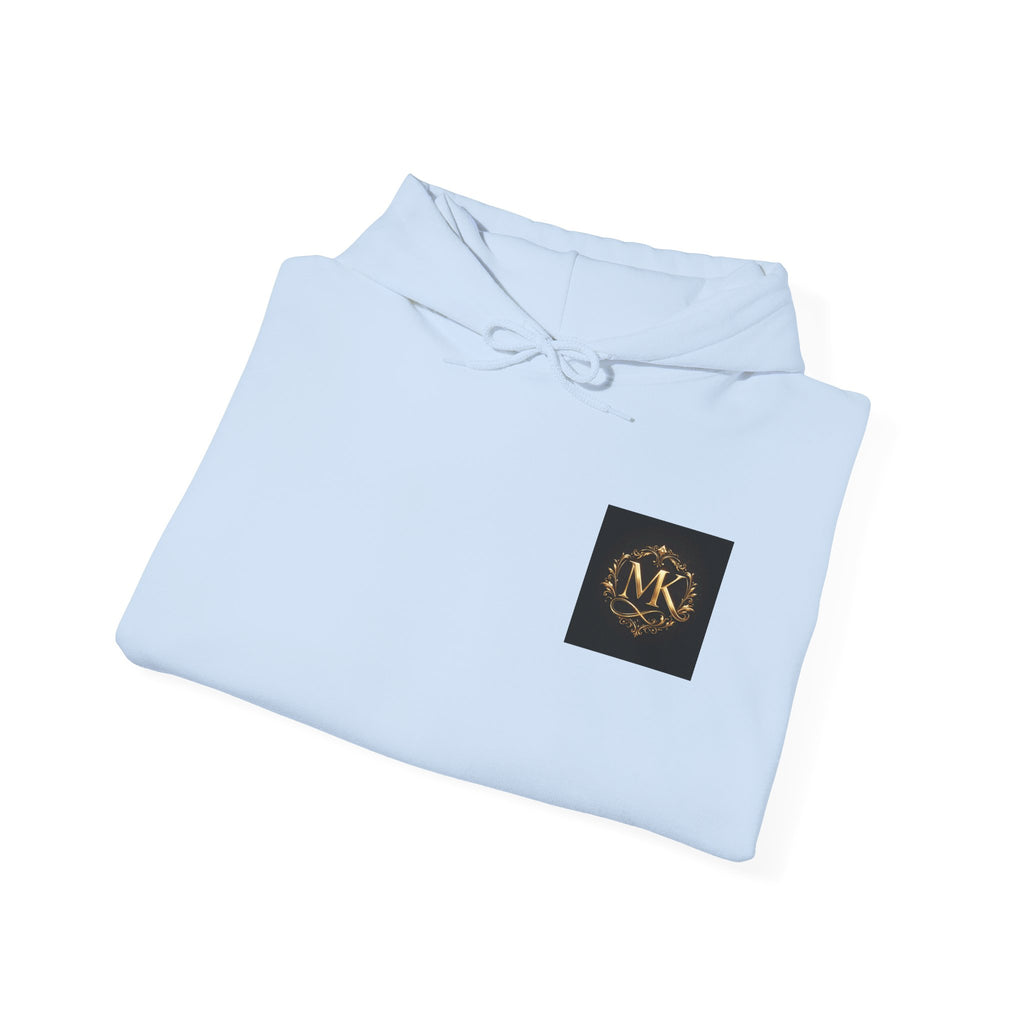 Minimalist Monogram Hoodie - MK Gold Emblem Chest Logo