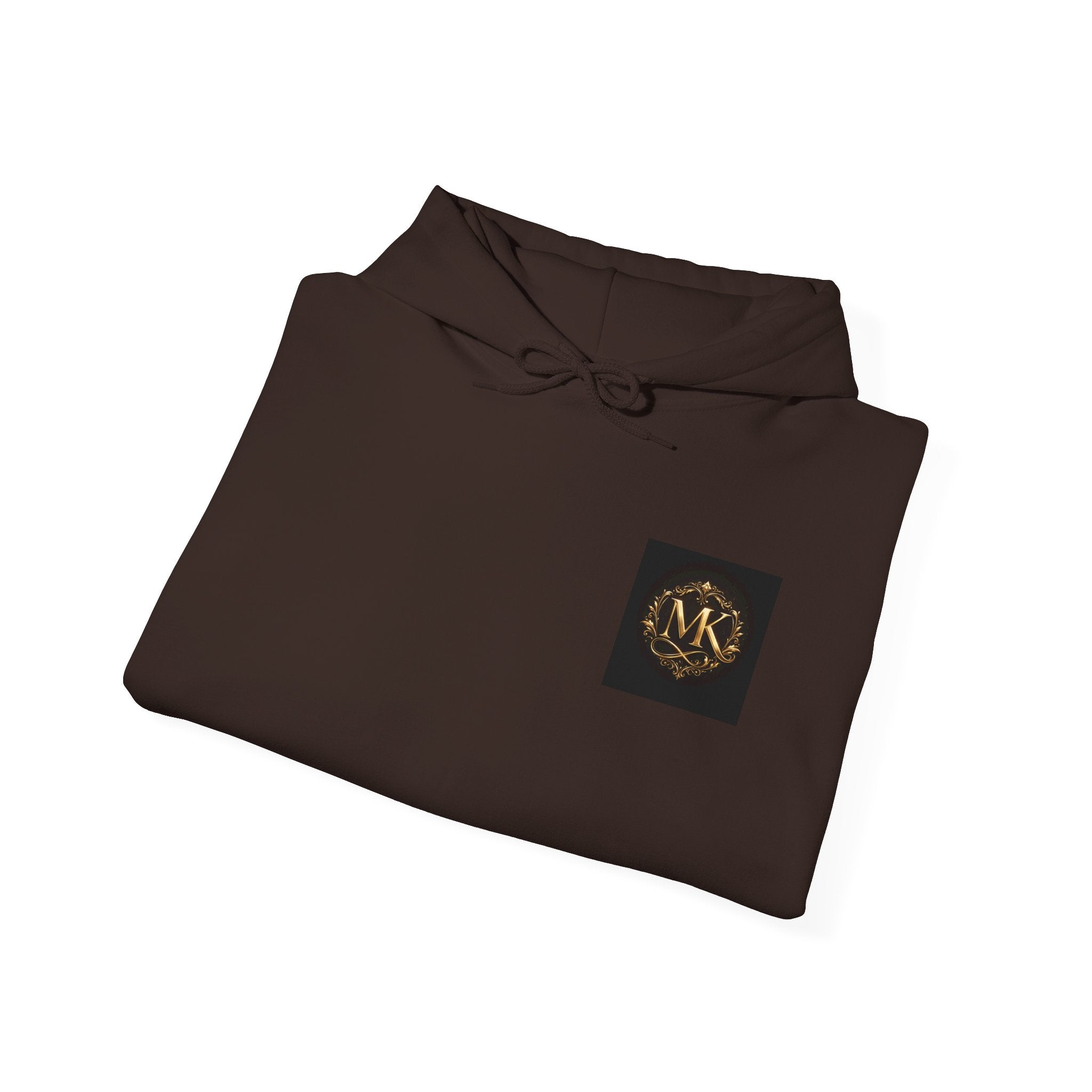 Minimalist Monogram Hoodie - MK Gold Emblem Chest Logo
