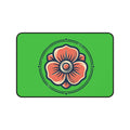 Floral Emblem Desk Mat — Green Poppy Mouse Pad