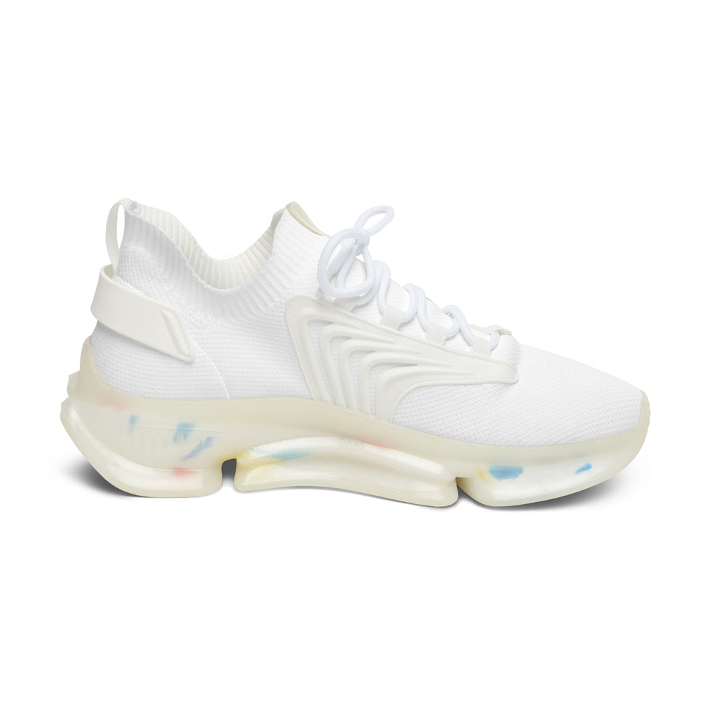 Women’s White Mesh Sneakers — Lightweight Breathable Athletic Shoes with Color-Flush Sole