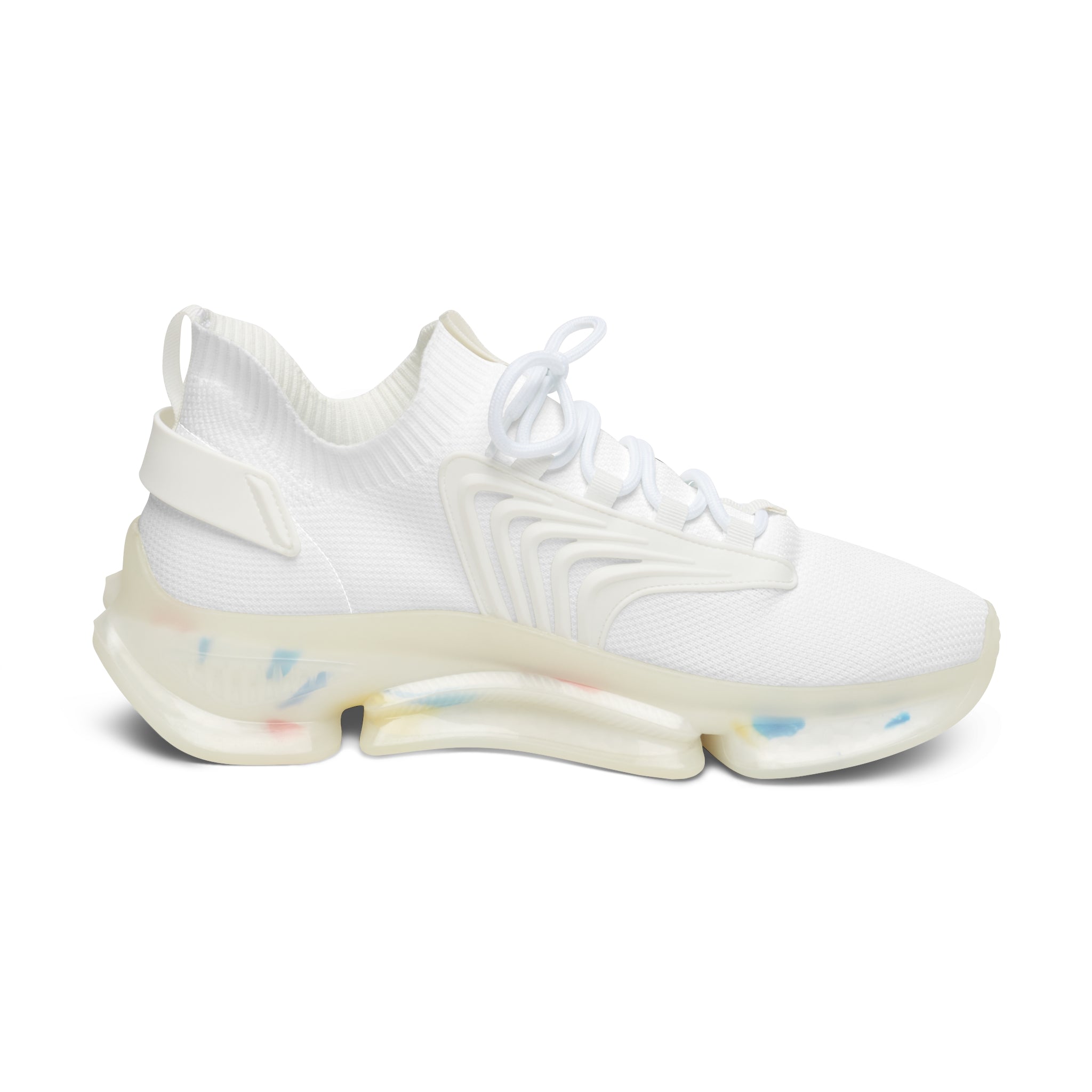 Women’s White Mesh Sneakers — Lightweight Breathable Athletic Shoes with Color-Flush Sole