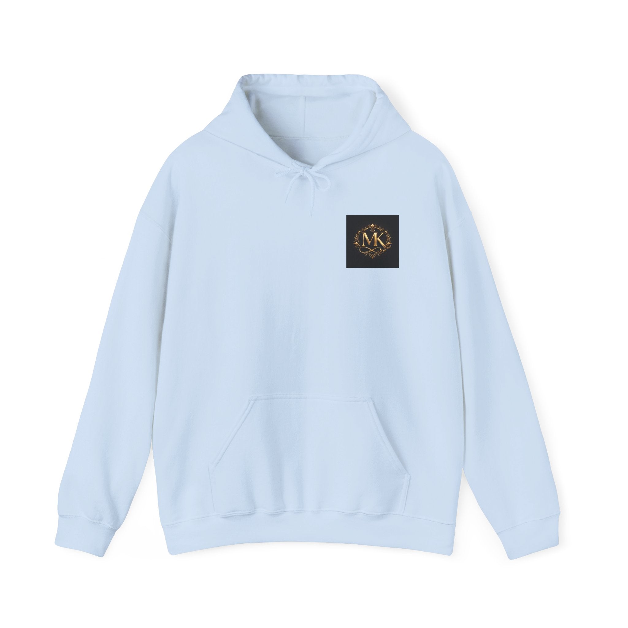 Minimalist Monogram Hoodie - MK Gold Emblem Chest Logo