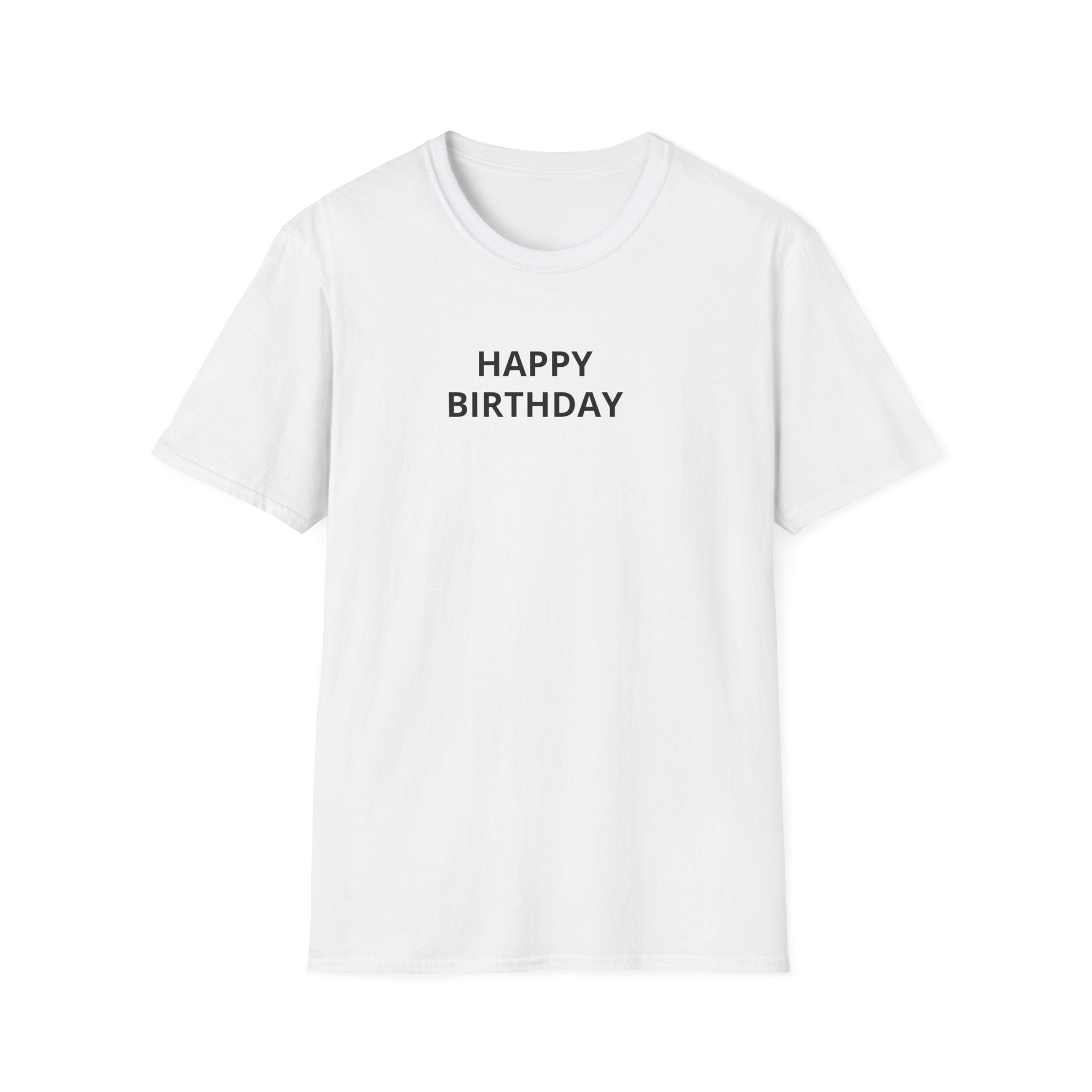 Happy Birthday T-Shirt — Minimal Text Birthday Tee