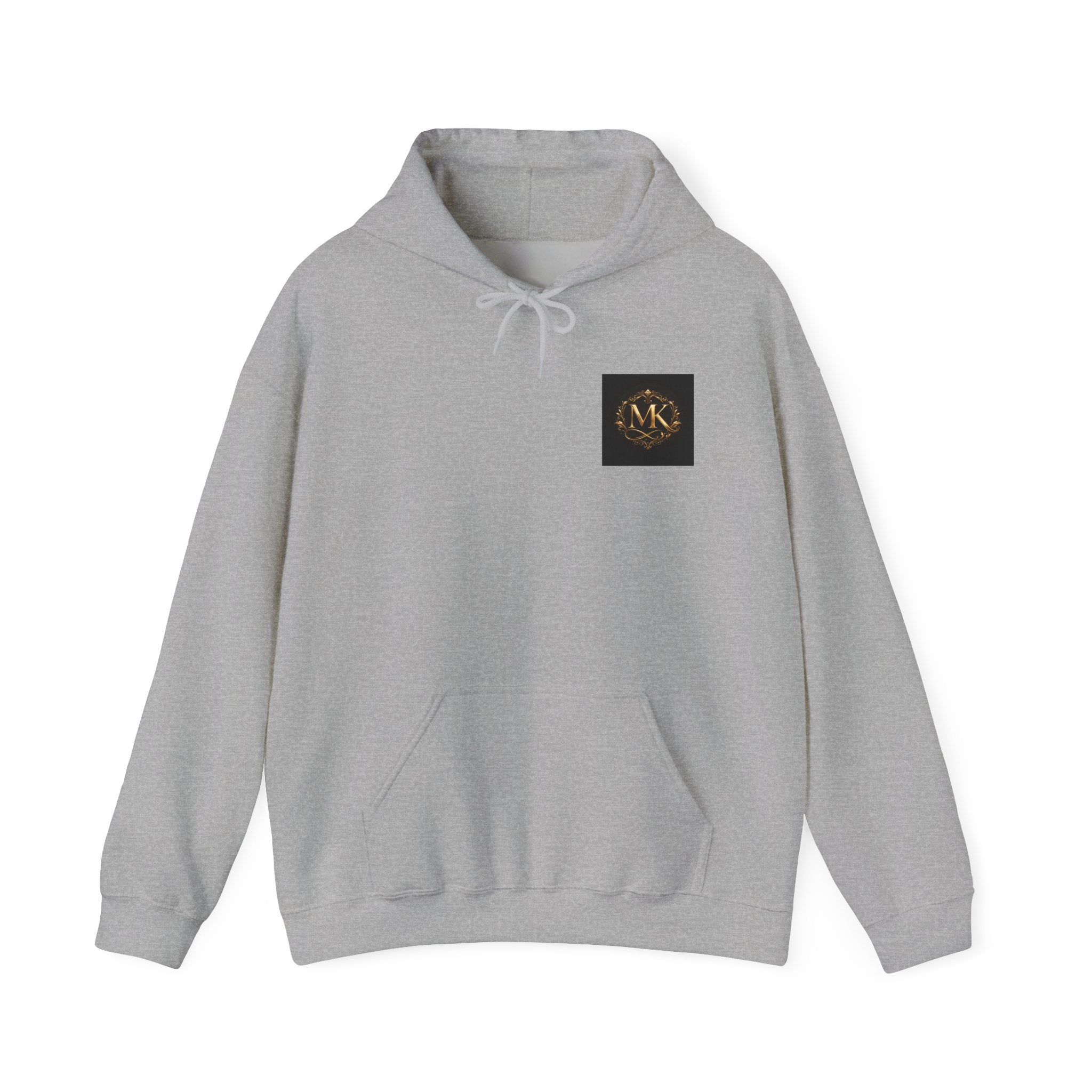 Minimalist Monogram Hoodie - MK Gold Emblem Chest Logo