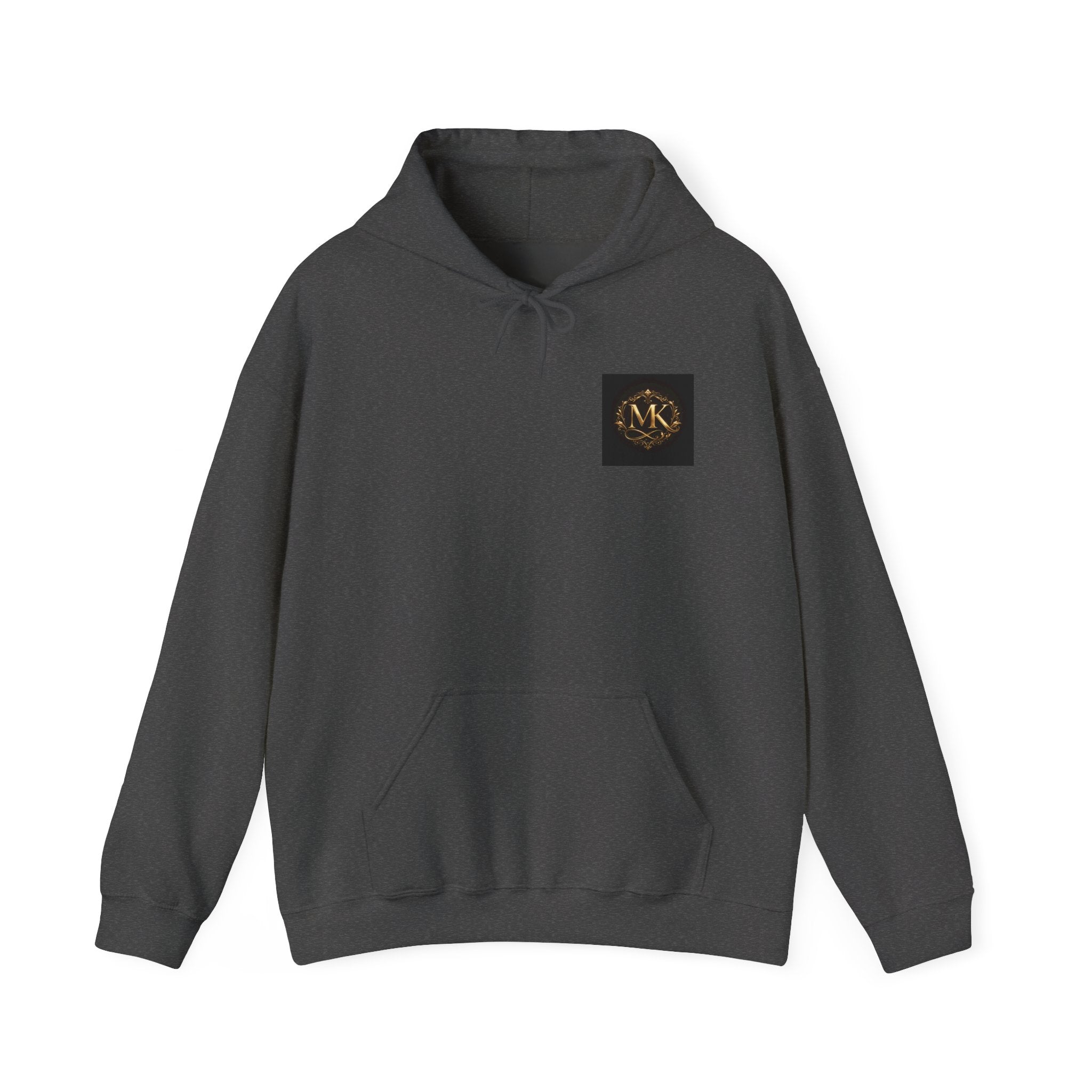 Minimalist Monogram Hoodie - MK Gold Emblem Chest Logo