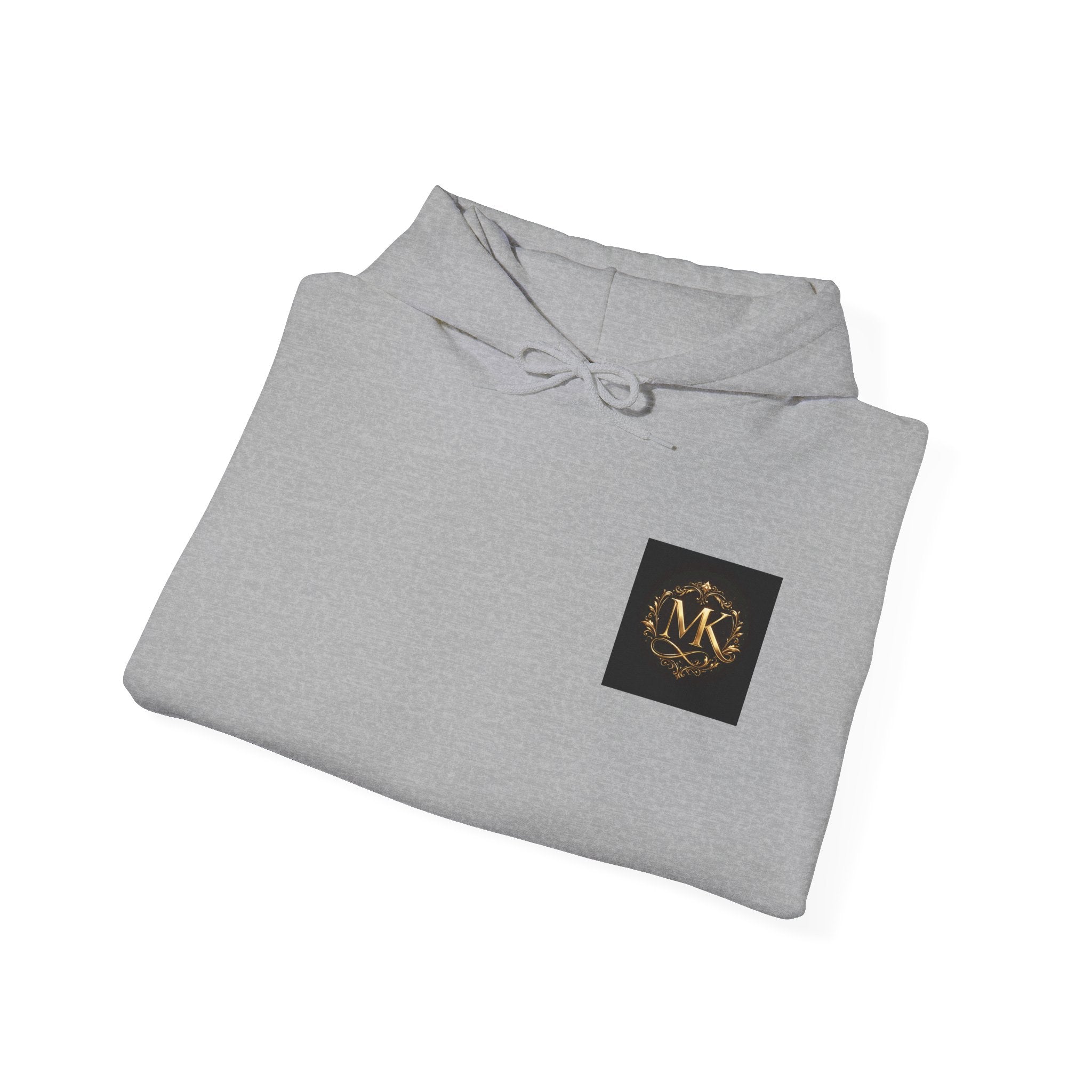 Minimalist Monogram Hoodie - MK Gold Emblem Chest Logo
